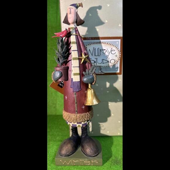 Williraye Studios Folk Art ~ WINTER BEAUTY 9" tall ~  WW7882 NEW IN BOX - Picture 1 of 9